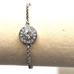 Made with Swarovski Crystal Silver Tone Bracelet Elegant Dainty NWT